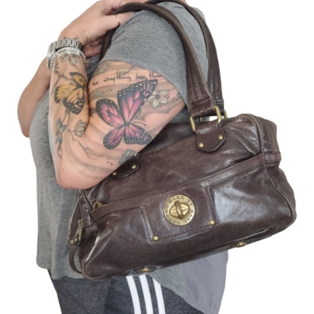 Marc by Marc Jacobs Turnlock Posh Leather Satchel - Picture 2 of 9